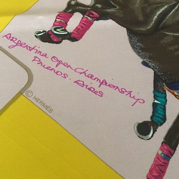 Hermès Le Monde du Polo 100% Silk Scarf 90cm - Picture 15 of 15